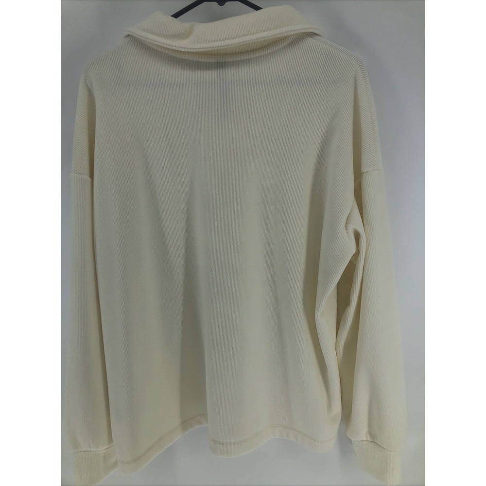 New Mondetta Women Corduroy Soft  Fleece Pullover Cream Ivory XL Extra Large - Picture 7 of 8